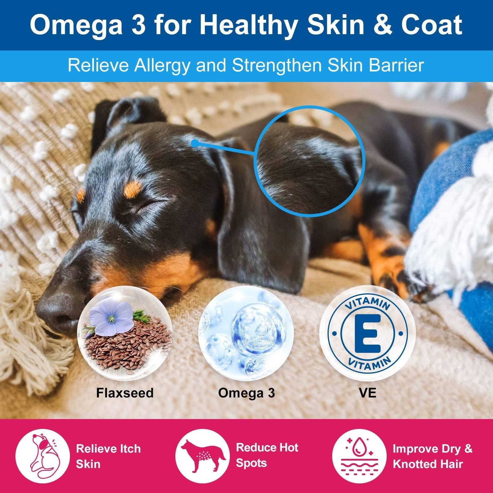 Pet Dog Vitamins Powder with Omega 3 for Healthy Skin & Coat