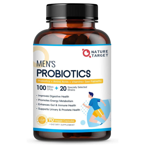 NATURE TARGET Probiotics for Men Digestive Health 90 Veggie Capsules