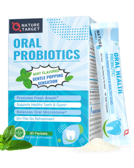 Oral Probiotics 9 Billion CFU, 7 Strains, Zinc & Vitamin C, Natural Mint, 30 Packets