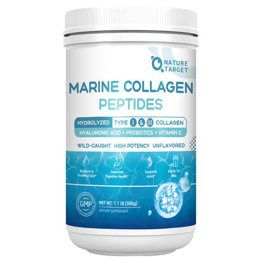 Marine Collagen Powder for Women with Hyaluronic Acid and Vitamin C 50 Servings