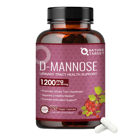 D-Mannose 1200mg + Cranberry Extract 50mg, Vcaps, 120 Count
