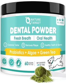 Dog Dental Powder with Probiotics, Brown Algae & Green Tea, 180g / 60 Scoops