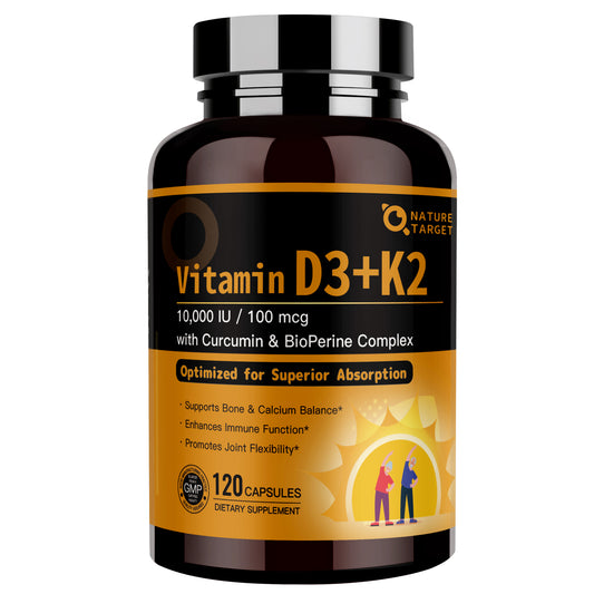 Vitamin D3 K2 10000 IU with MCT for Bone & Immune Support 120 Caps