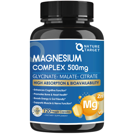 High Absorption Triple Magnesium Complex with Zinc and Vitamin D3 for Full-Body Vegan Support 120 Capsules