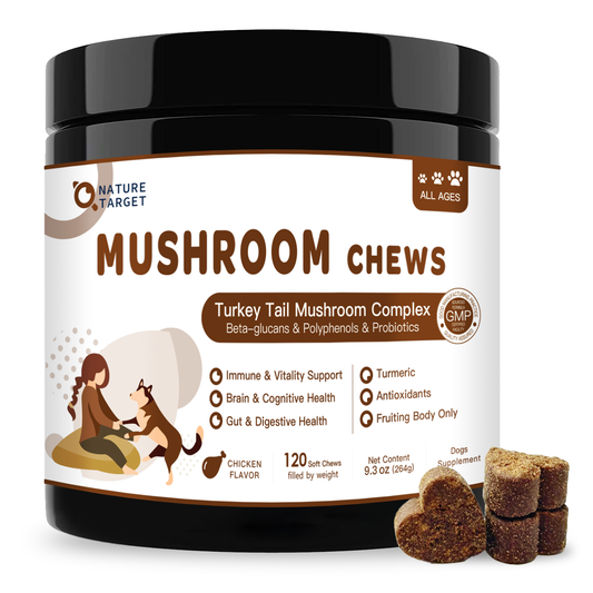 Turkey Tail Mushroom Complex 600mg + Probiotics 500M CFU, Chicken Flavor, 120 Softgels