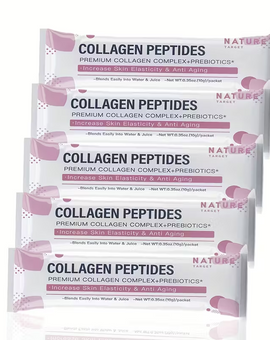 Multi Collagen Peptides CTP 1800mg with Prebiotics 3775mg & Organic Beauty Blends, Stick Packs