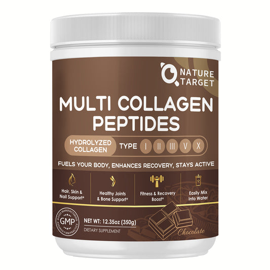 Beauty Collagen Chocolate Multi Collagen Peptides Powder for Skin Hair and Nails Gluten Free 35 Servings