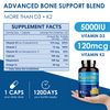Vitamin D3 K2 with Calcium Magnesium 6in1 for Bone Heart Immune, 5000 IU, 120 Servings