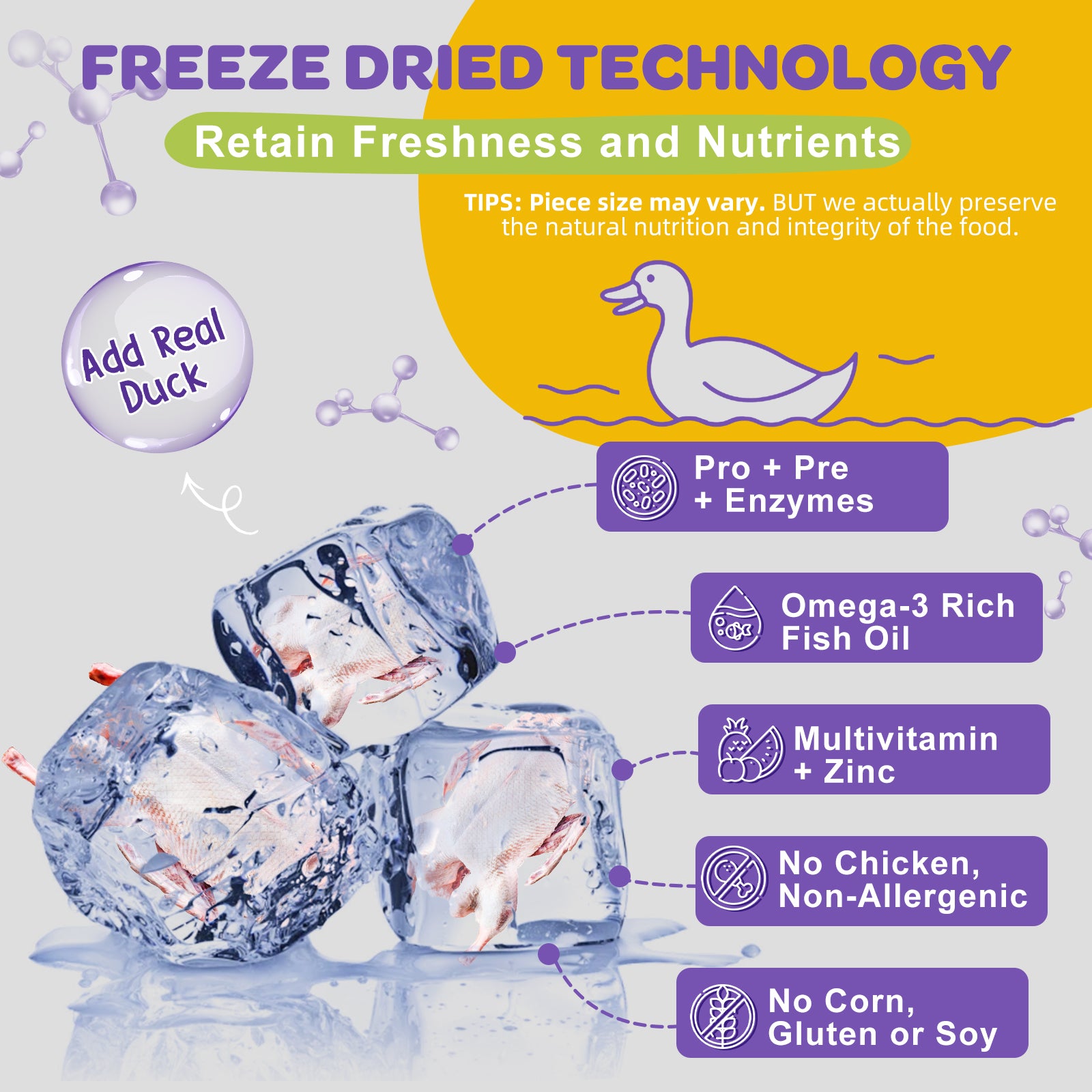 Dogs & Cats Omega-3 Duck Flavor Probiotics,Vitamins and Omega 3, 120 Chews