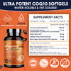 Ubiquinol CoQ10 400mg for Heart Brain Energy, High Absorption, 120 Softgels