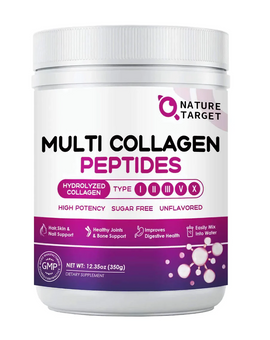 Multi Collagen Peptides 9200mg, Type I II III V X + Hyaluronic Acid 35mg + Vitamin C 70mg + Probiotics 3B CFUs, Unflavored, 35 Servings