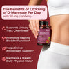 D-Mannose 1200mg + Cranberry Extract 50mg, Vcaps, 120 Count