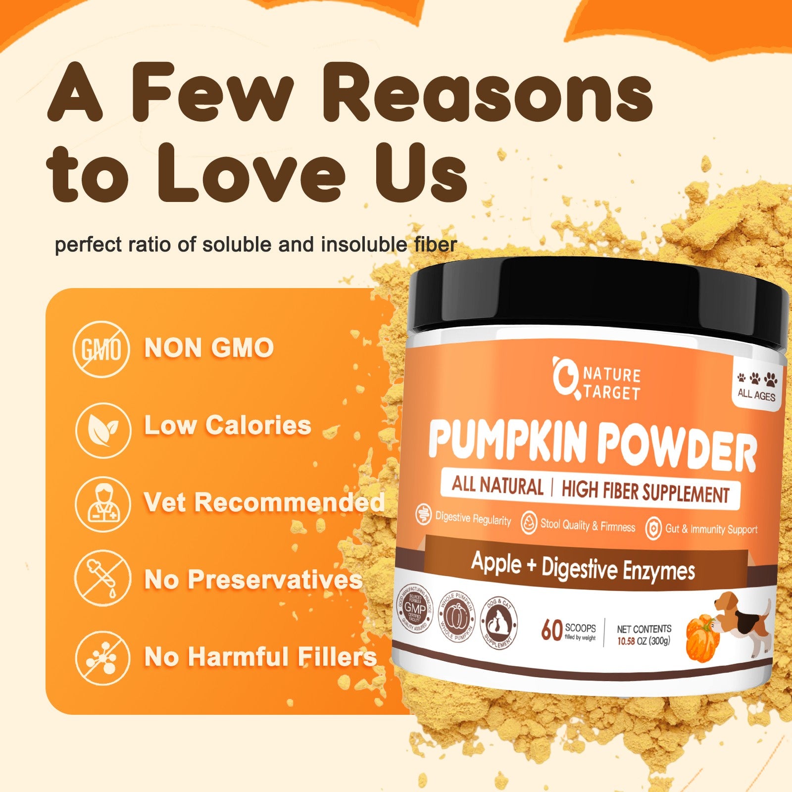 Pumpkin Digestive Mix for Dogs – Fiber + Enzymes for Stool & Gut Relief