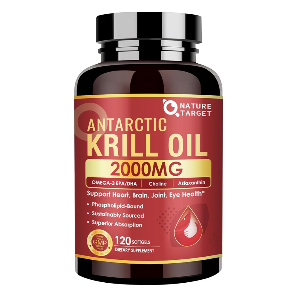 Krill Oil 2000mg with Omega-3 + Astaxanthin, 120 Softgels
