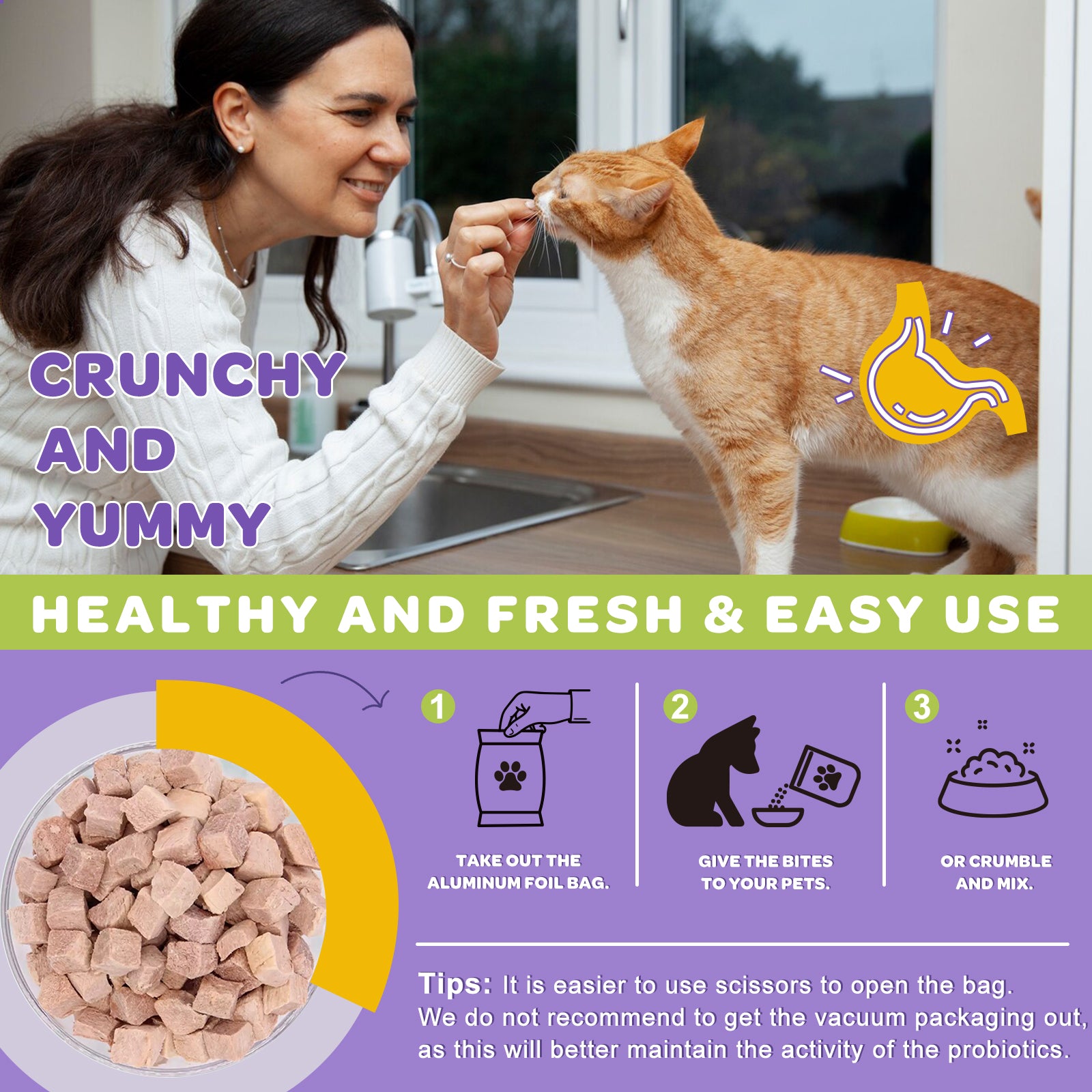 Dogs & Cats Omega-3 Duck Flavor Probiotics,Vitamins and Omega 3, 120 Chews