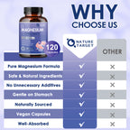 Magnesium L-Threonate Capsules, High Absorption Magnesium Supplement 1600mg, 120 Vegan Capsules