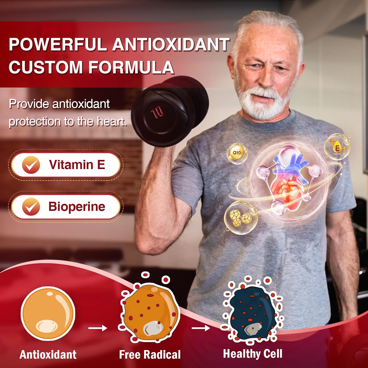 CoQ10 + PQQ + Vitamin E, 400mg, 120 Softgels