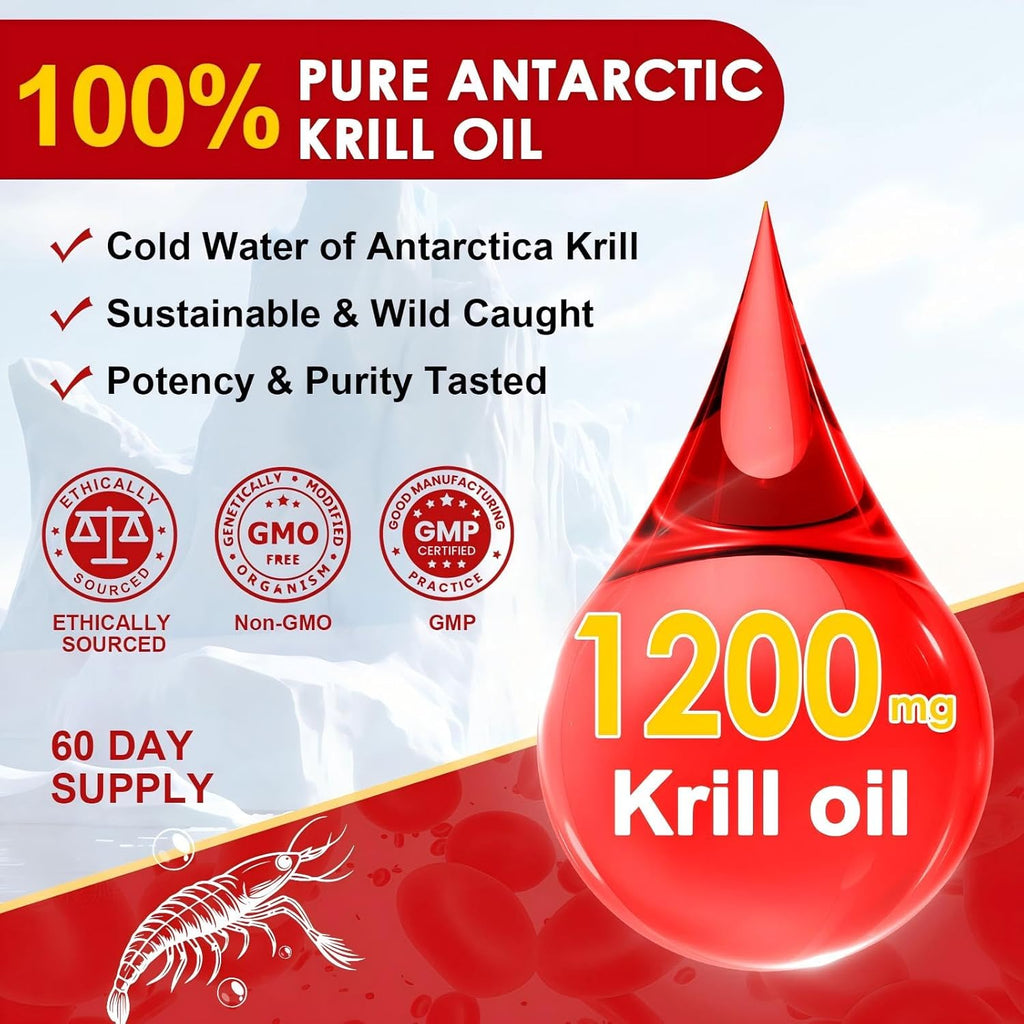 100% pure Antarctic Krill Oil 1200mg