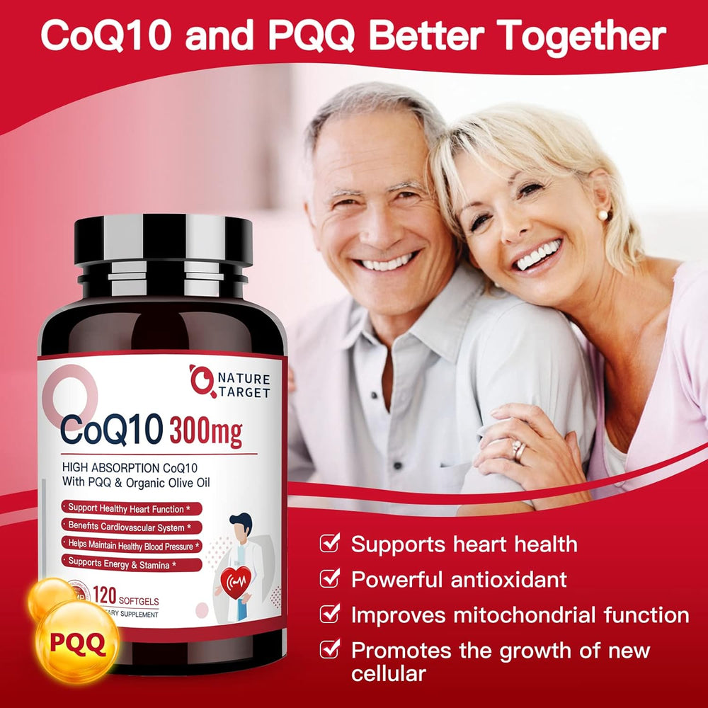 CoQ10 for Women-Men Health, 300mg Softgels + PQQ Nature Target CoQ10 for Women-Men Health, 300mg Softgels + PQQ Nature Target