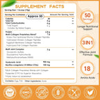 Ingredients information of NATURE TARGET Multi Collagen Peptides Powder.
