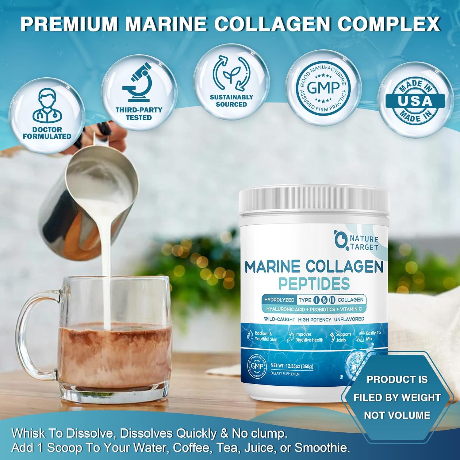 NATURE TARGET Marine Collagen Peptides Powder
