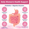 Probiotics containing digestive enzymes and prebiotics to support women's health.
