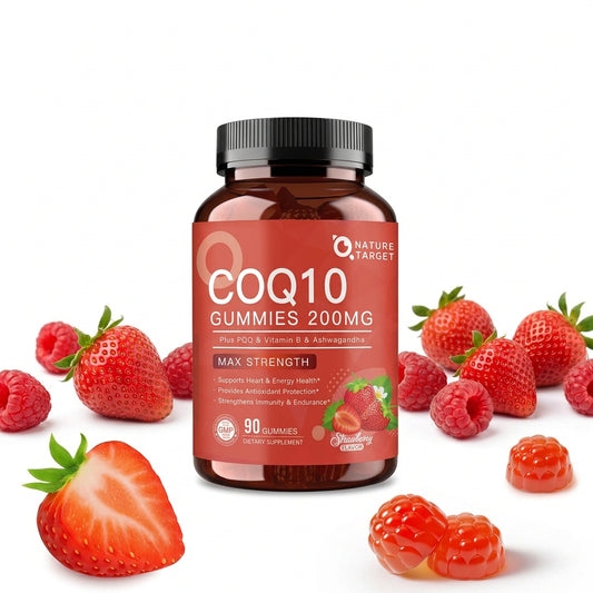 CoQ10 200mg Gummies with PQQ, Strawberry, 90 Count