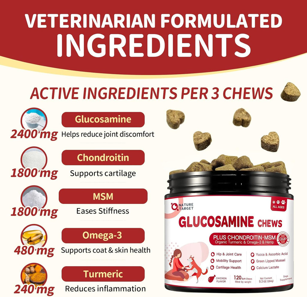 Glucosamine Chews Supplement for Dog & Cat, with Joint Health - Nature ... - Glucosamine Treats For Dogs