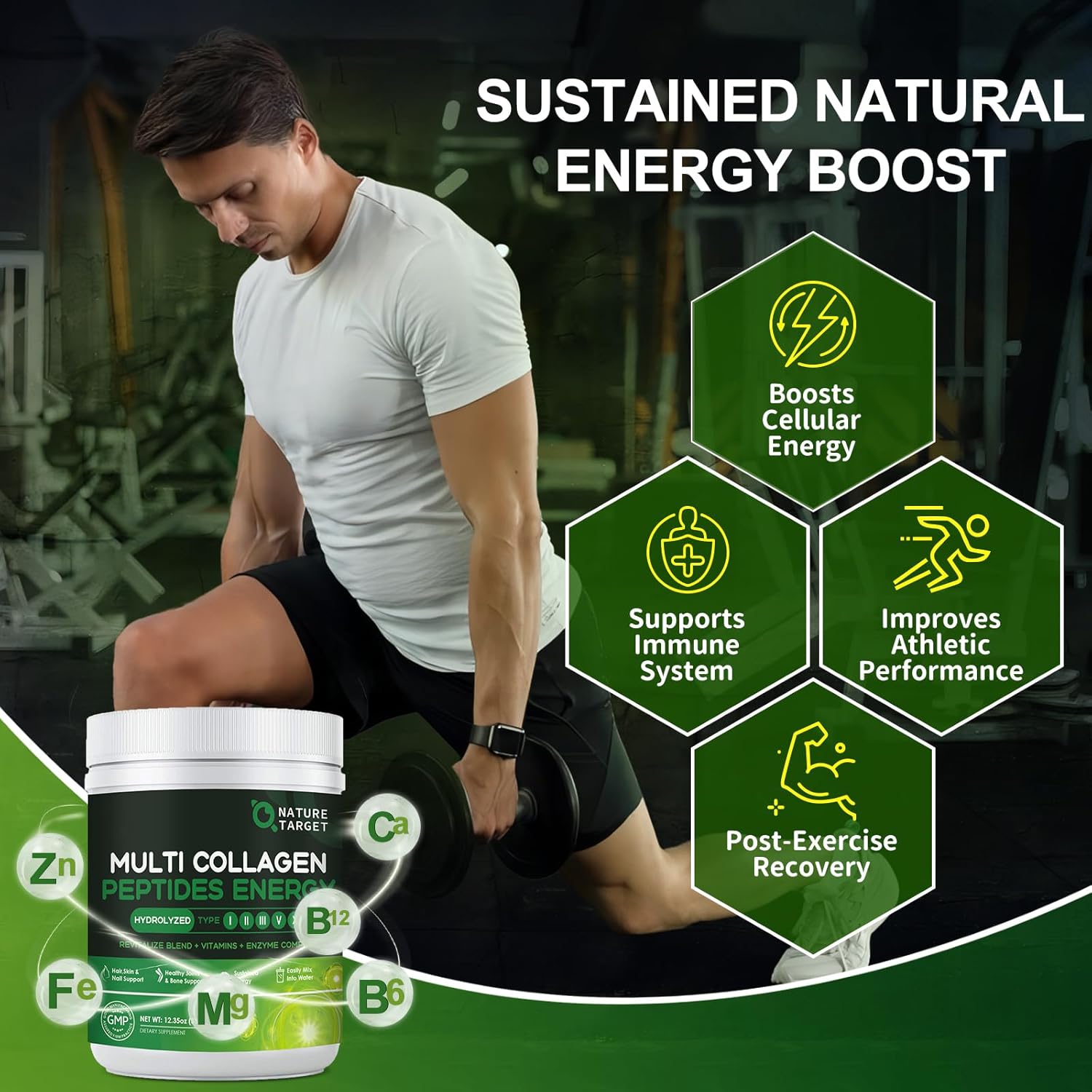 Multi Collagen 8600mg Type I-X + Energy Blend | 35 Servings