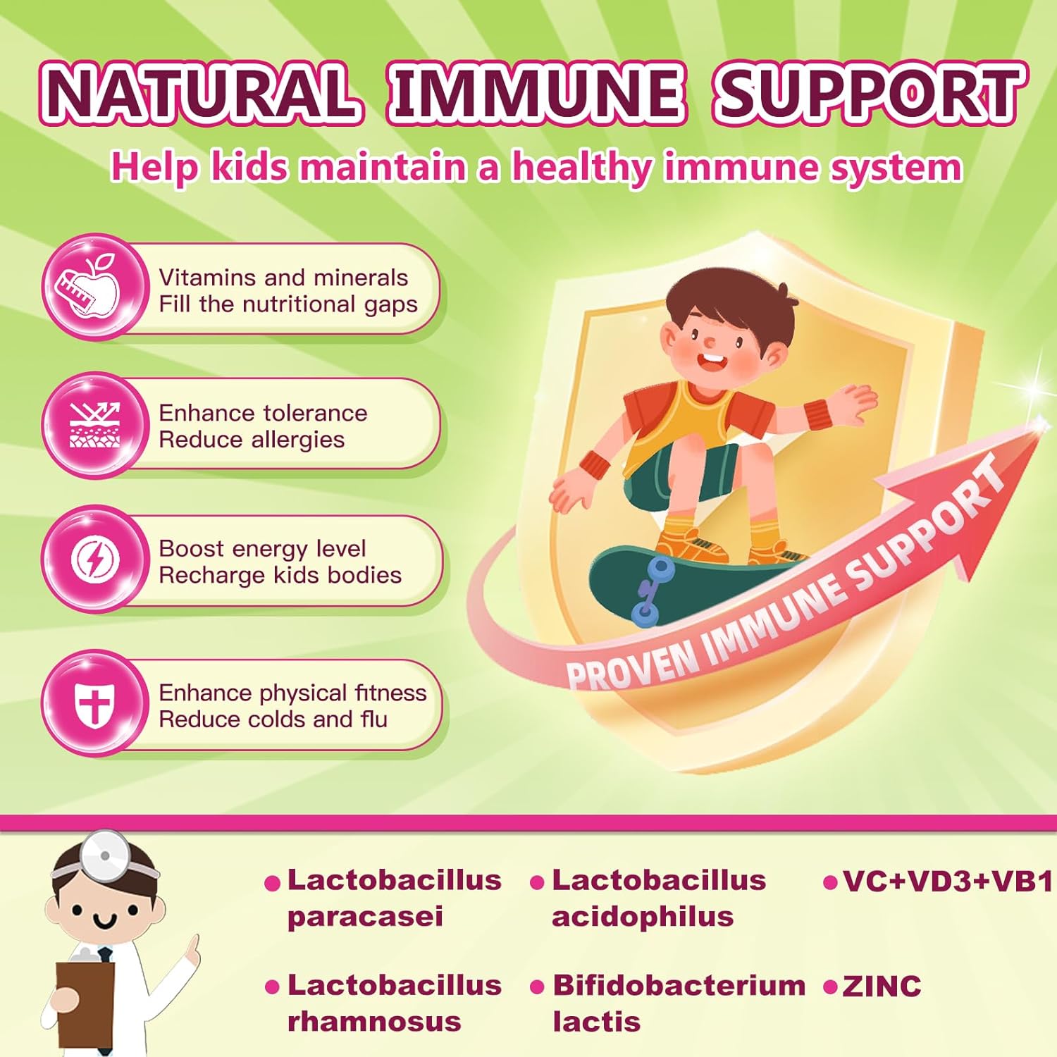 Nature Target Kids Probiotics helps kids maintain a healthy immune system
