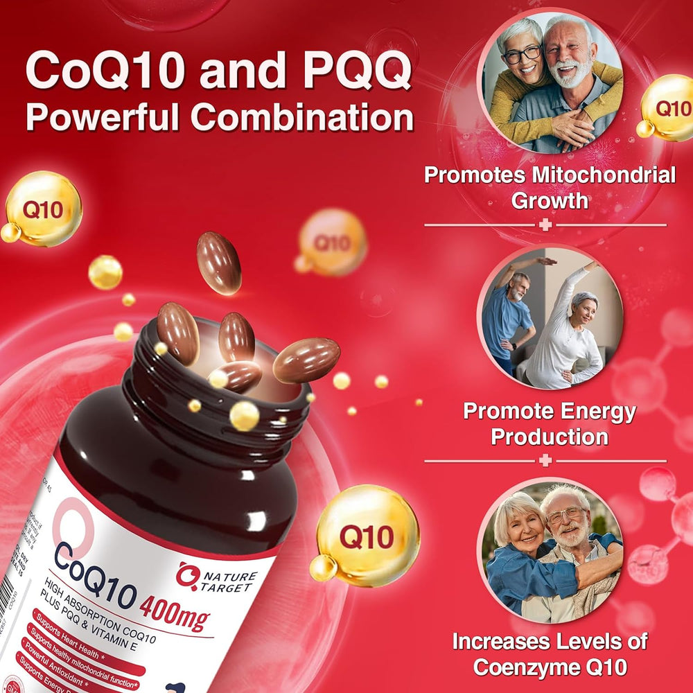 CoQ10 400mg Plus PQQ with Vitamin E & Organic Olive Oil Nature Target CoQ10 400mg Plus PQQ with Vitamin E & Organic Olive Oil Nature Target
