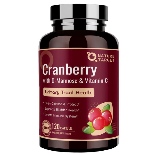 Cranberry with D Mannose for Women, Super Strength Urinary Tract Support, 120 Caps