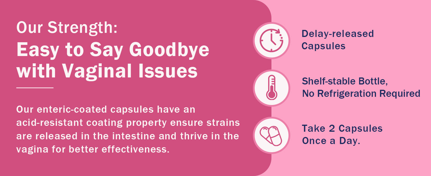 Enteric-coated probiotic capsules that support vaginal health
