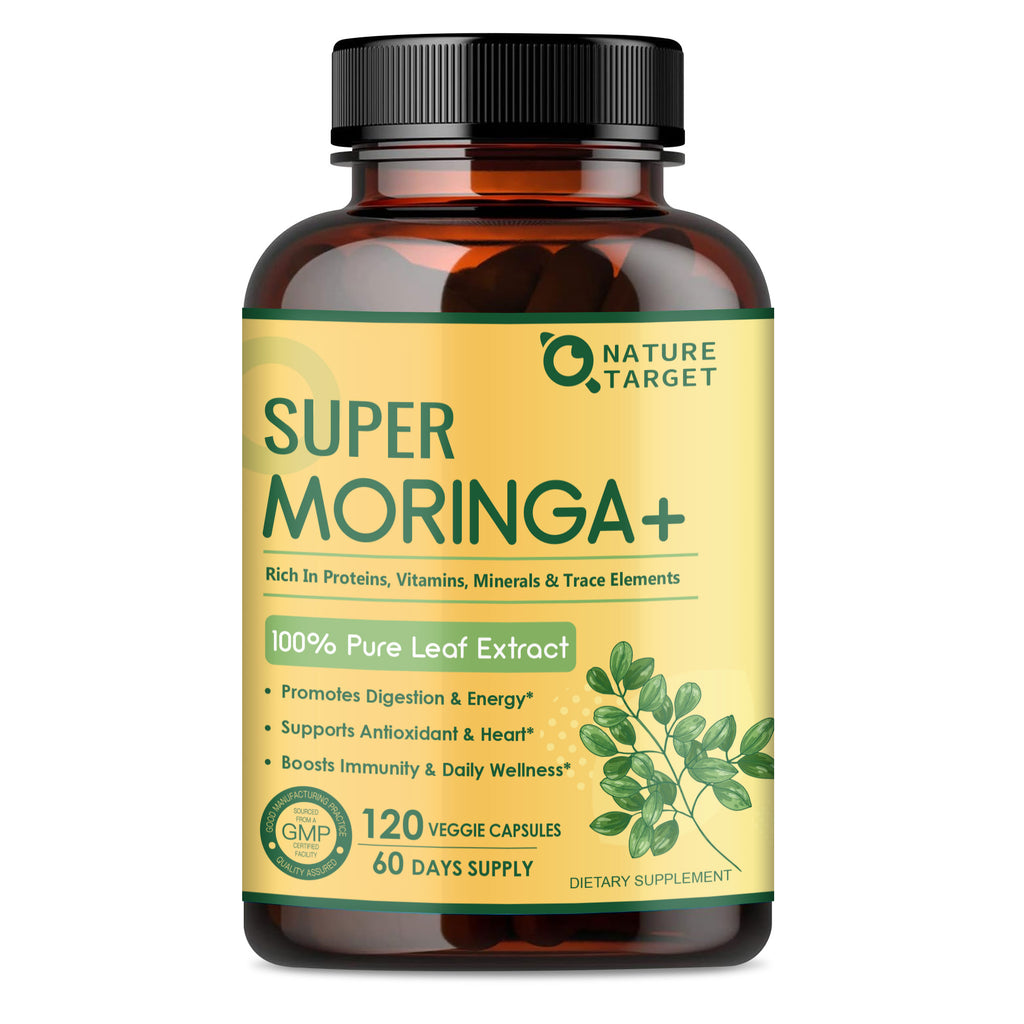 Moringa Capsules, from Pure Moringa Leaves, for Immune, Daily Wellness Supplement