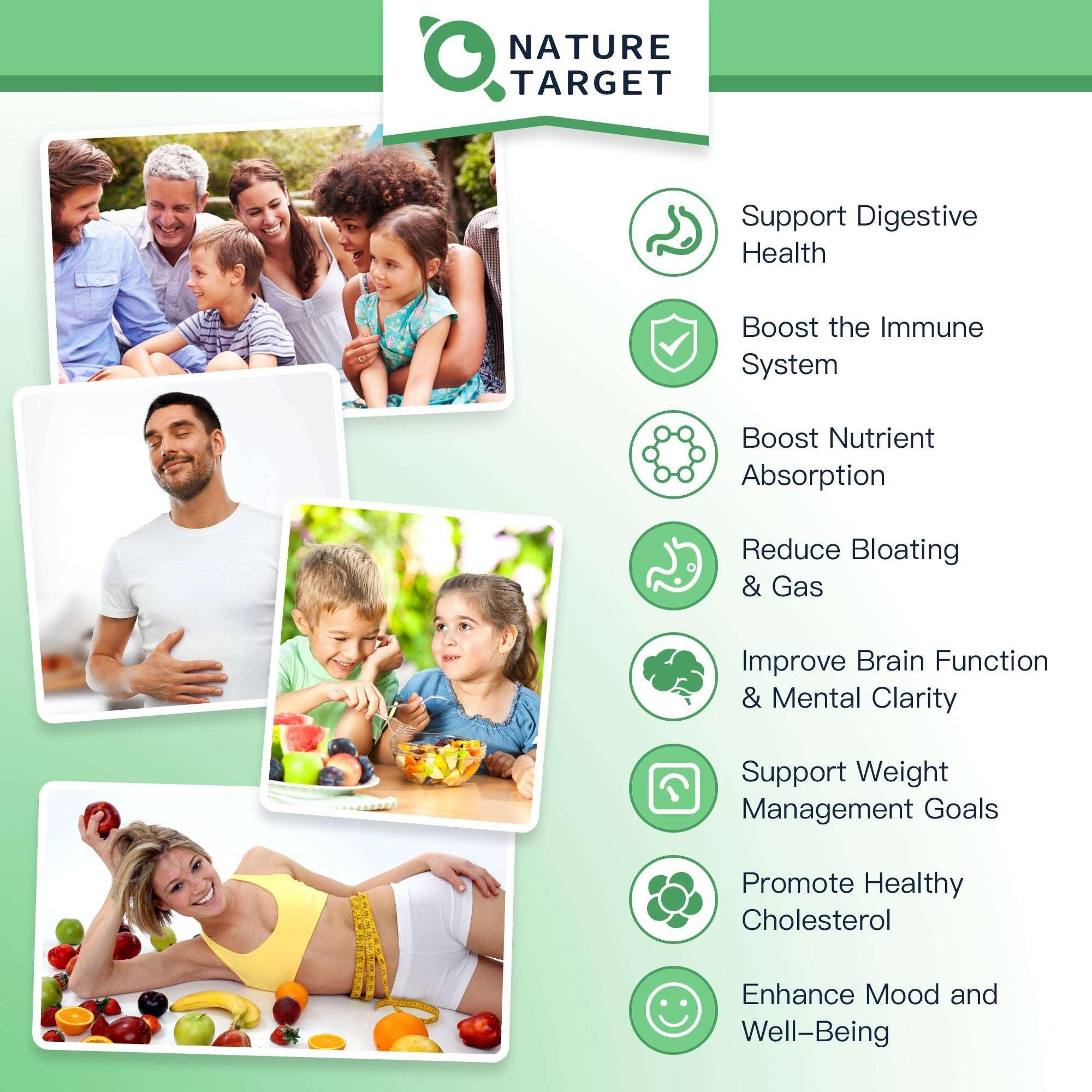 NATURE TARGET Probiotics for Digestive Health 100 Billion CFUs for Women&Men 30 Packets Nature Target