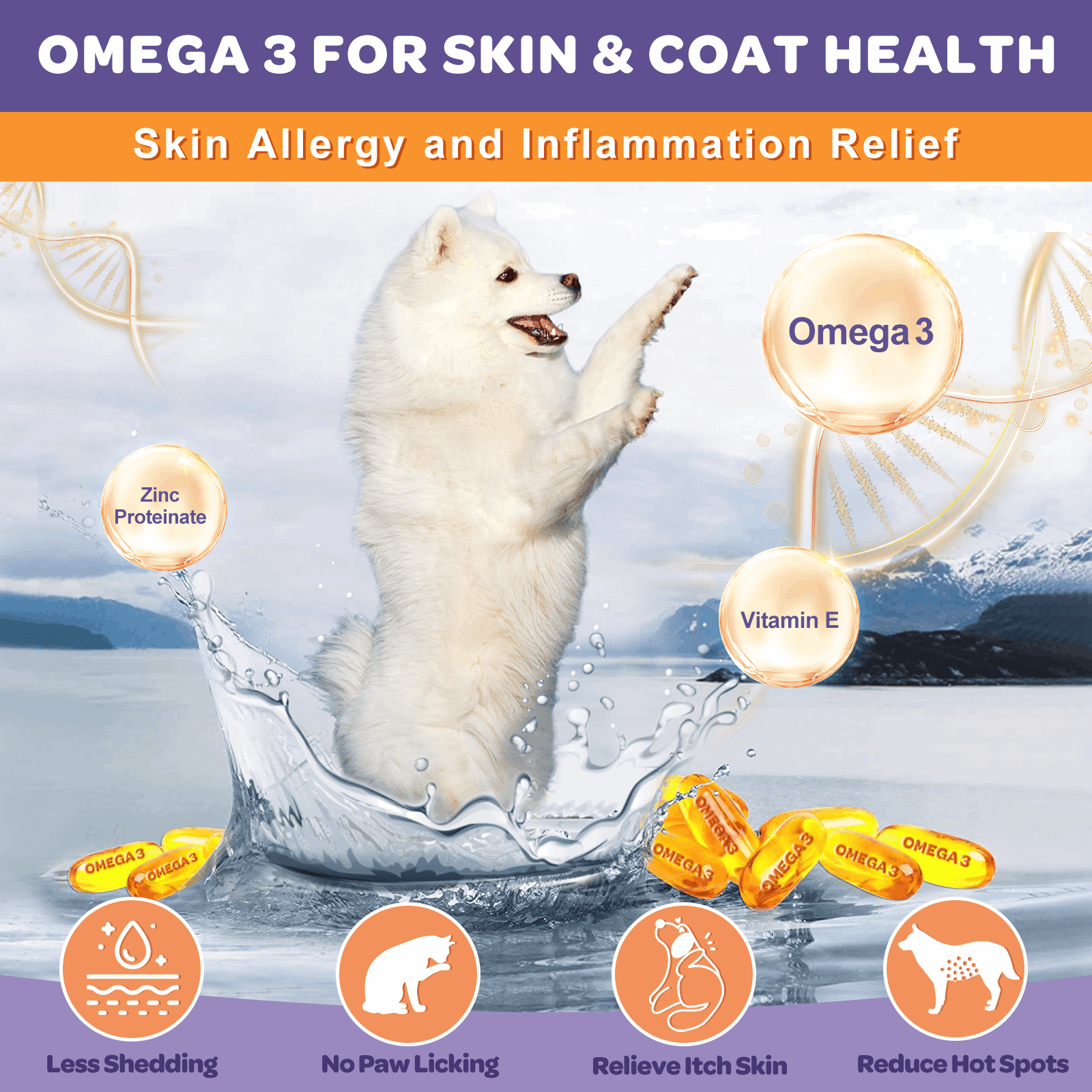 Probiotics + Prebiotics + Digestive Enzymes + Omega 3 for Pet Dogs