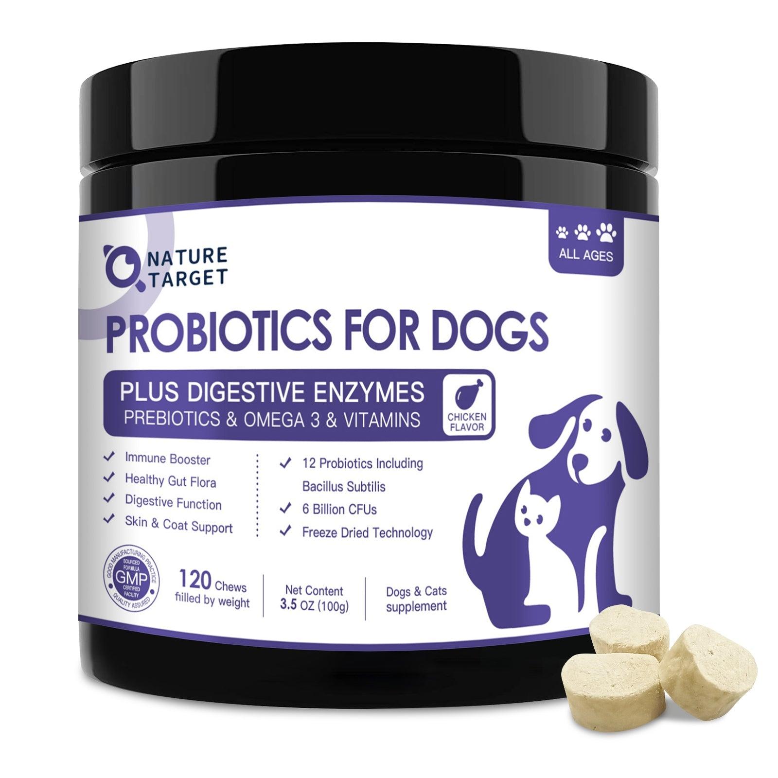 Dog Probiotics 6B CFUs + Omega-3 | 120 Chews – Nature Target