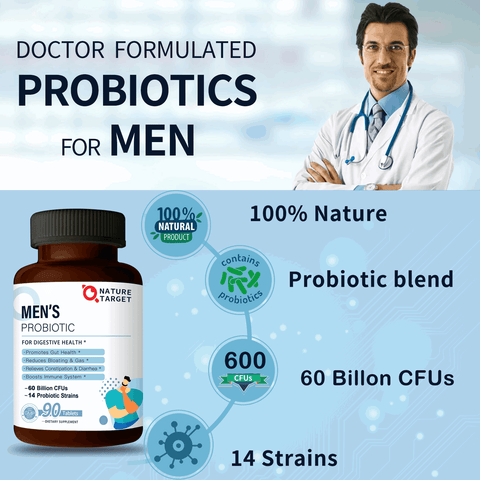 NATURE TARGET Probiotics for Men with Men Care Supplement（90 Tablets） Nature Target