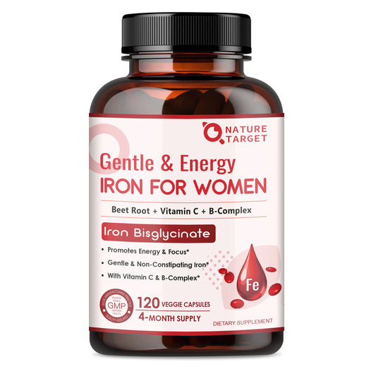 Iron Bisglycinate 25mg + Vitamin C 100mg + B-Complex, Unflavored, 120 Vcaps
