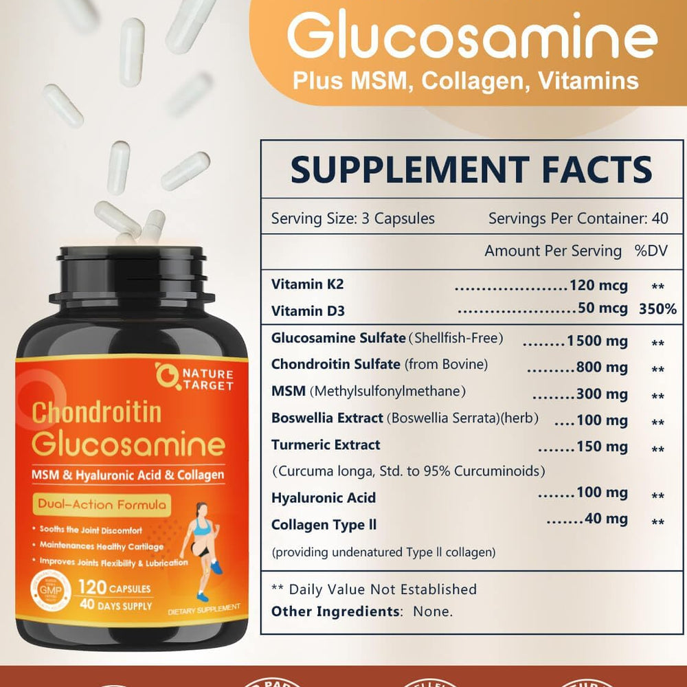 Bioflex Supplement Ingredients Glucosamine Chondroitin Supplement for Men & Women - Plus MSM, Collagen ...