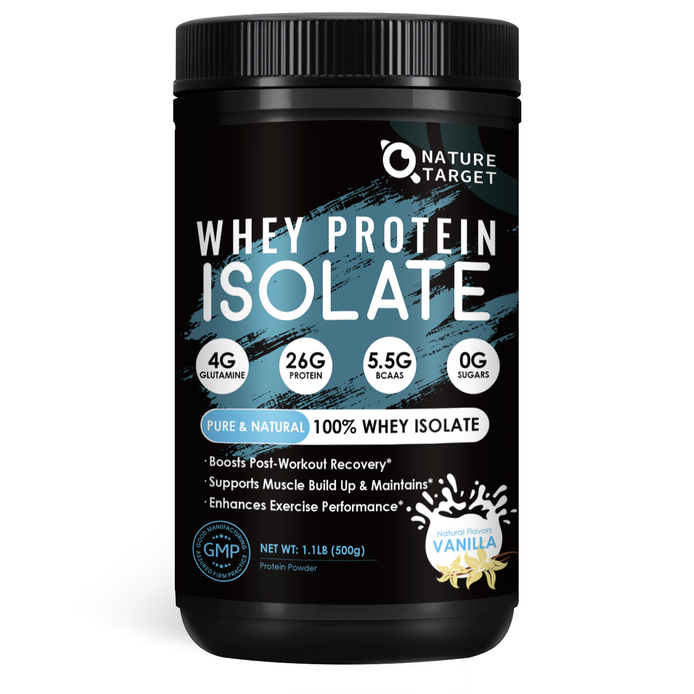 Vanilla Protein Powder, Whey Protein Isolate, 26G Protein/Serving, 1.1LB