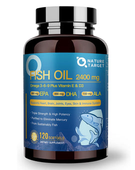Fish Oil Supplements Softgels with Vitamin D3 & E - EPA & DHA & ALA