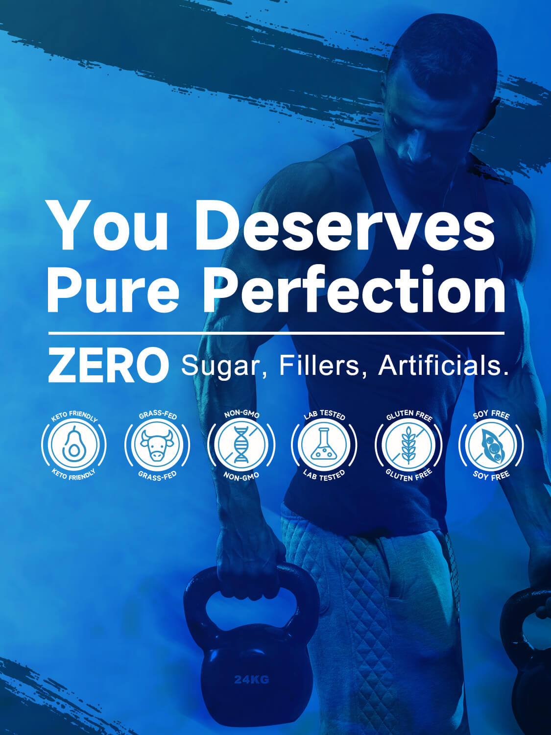 Vanilla Protein Powder, Whey Protein Isolate, 26G Protein/Serving, 1.1LB