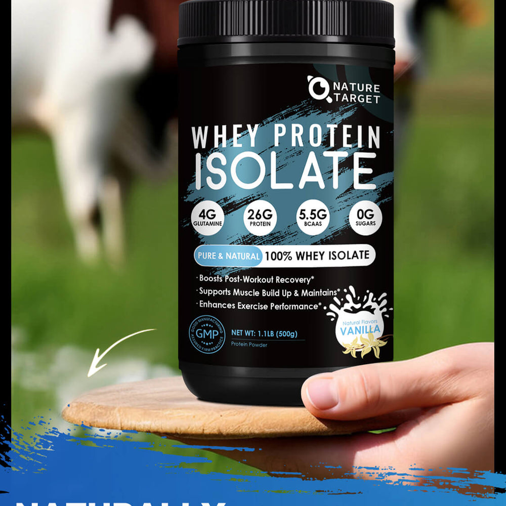 Vanilla Protein Powder, Whey Protein Isolate, 26G Protein, 16 Servings Nature Target Vanilla Protein Powder, Whey Protein Isolate, 26G Protein, 16 Servings Nature Target